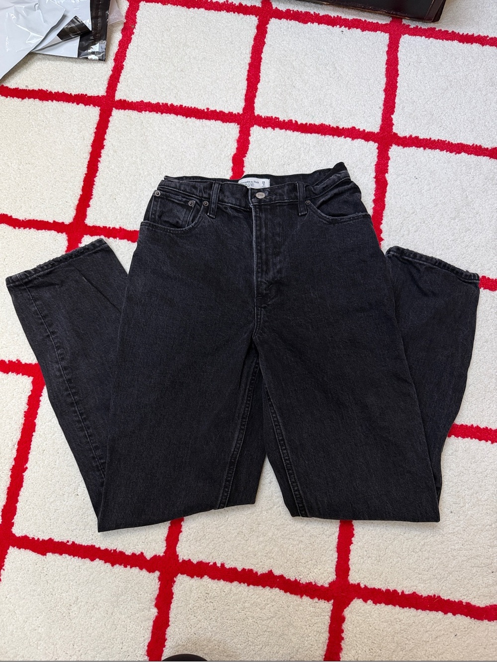 Abercrombie & Fitch Black Ultra High Rise '90s Straight Jeans